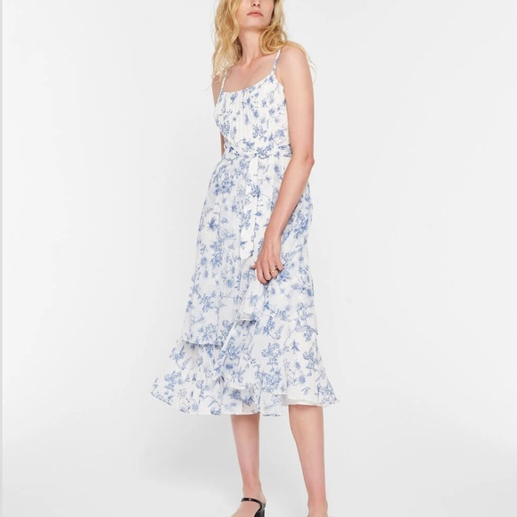 Club Monaco Dresses & Skirts - Printed Double Tiered Pleated Dress - New With Tags - NEVER WORN - White Ground